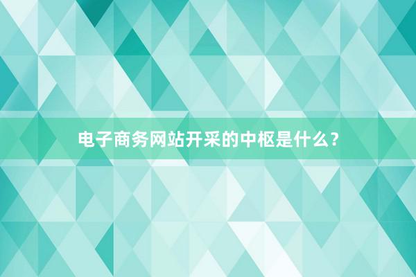 电子商务网站开采的中枢是什么？